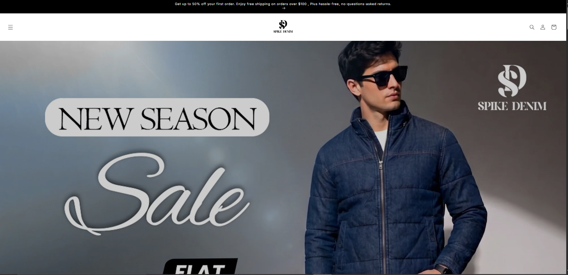 Spike Denim website screenshot